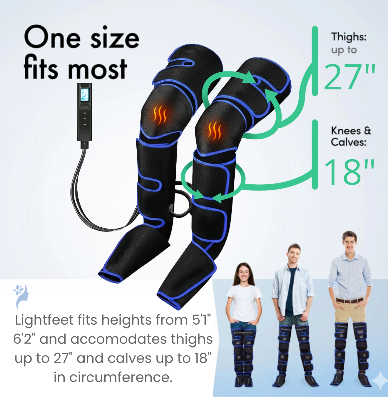 LightFeet Leg Massager — Uses Air Compression and Heat Therapy